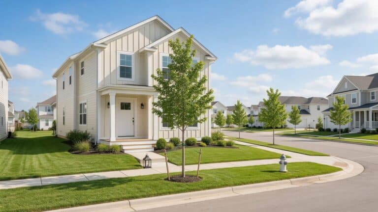Recently built home with board-and-batten accents and fresh neutral paint in a new Bryant subdivision